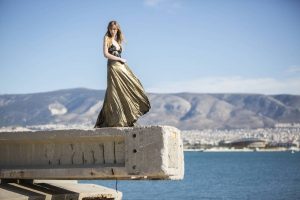 Long gold dress