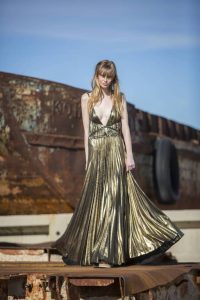 Long gold dress