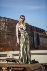 Long gold dress