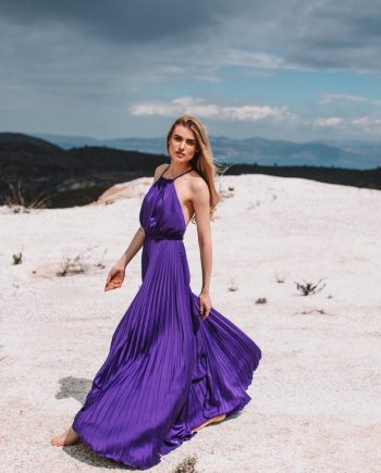 Femme Fatale Grecian Pleated Dress