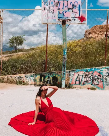 Femme Fatale Scarlet Grecian Dress